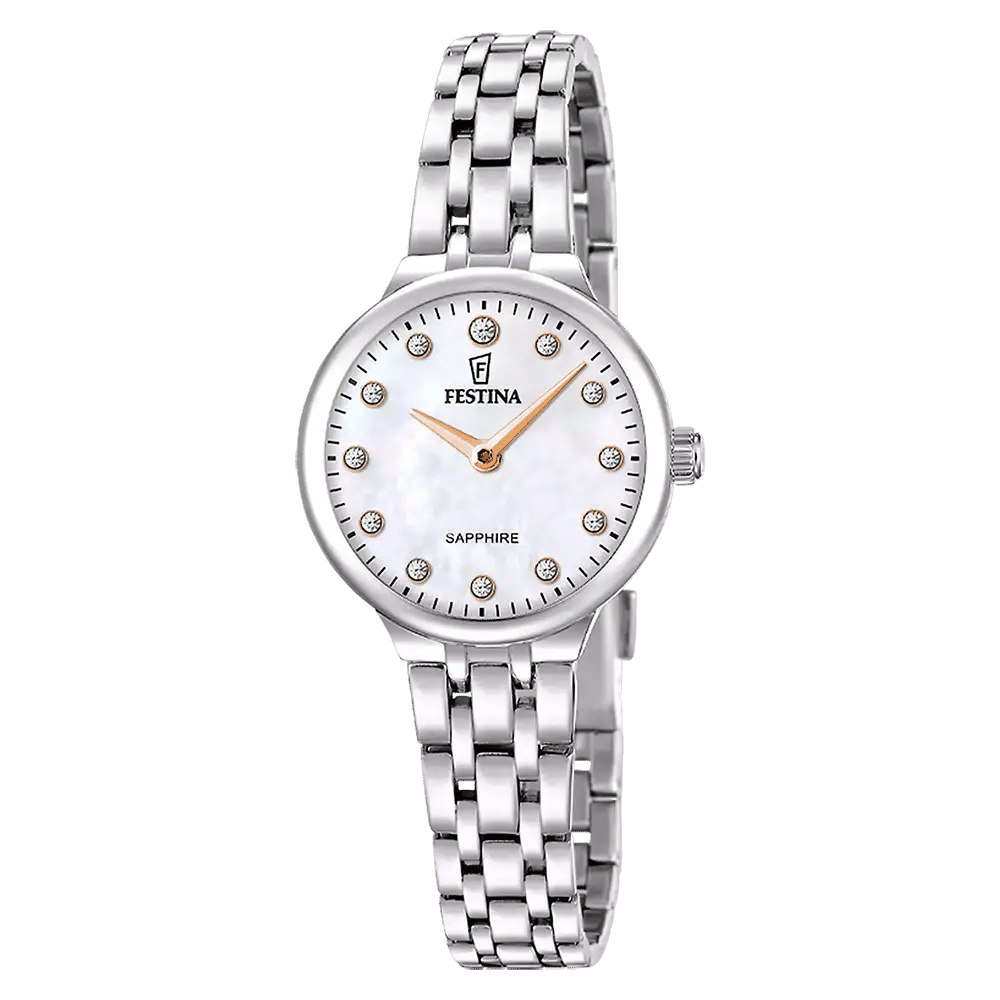 Festina Mademoiselle F20744/1 Damklocka • Safirglas • Pärlemorfacé