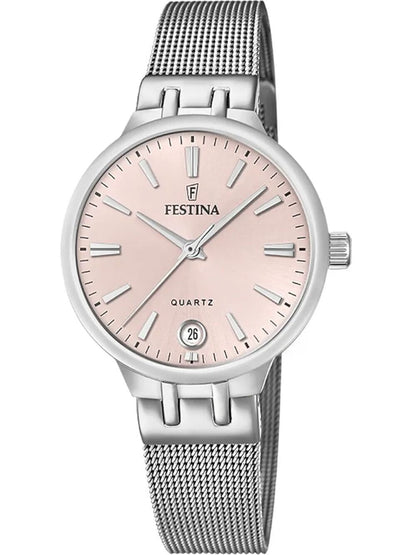 Festina Mademoiselle F20712/3 Damenuhr Rosa • Saphirglas • Edelstahlarmband