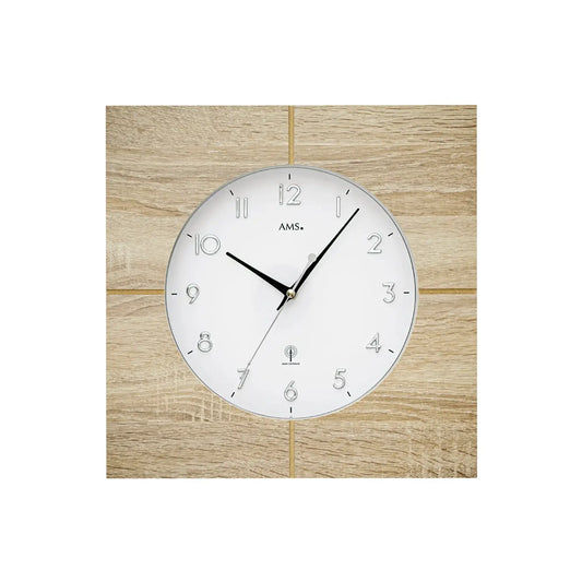 AMS F5545 Wanduhr Sonoma-Eiche • Funkwerk • Mineralglas