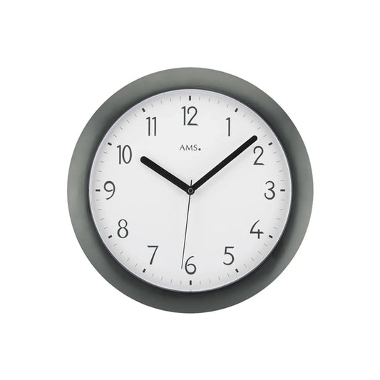 AMS Funk-Wanduhr F5845 Wanduhr Schwarz • Funkwerk • Kunststoffgehäuse