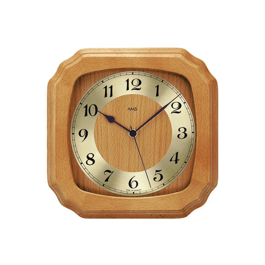 AMS Funk-Wanduhr F5866/9 Wanduhr Kirschbaum • Funkwerk • Mineralglas