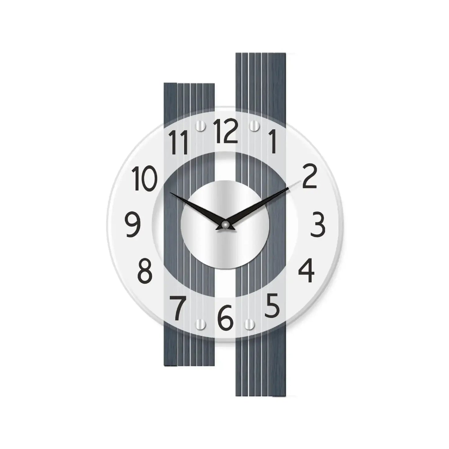 Wanduhr mit anthrazitfarbenem Ziffernblatt, römischen Ziffern und Zeigern