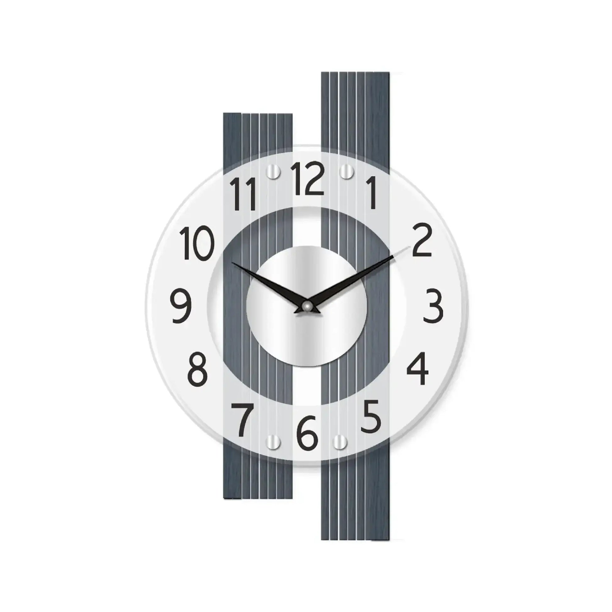 Wanduhr mit anthrazitfarbenem Ziffernblatt, römischen Ziffern und Zeigern