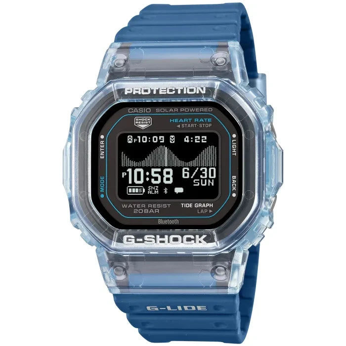 Casio G-Shock G-Lide GBX-H5600-2ER Herren Armbanduhr Blau • Herzfrequenzmesser • Solar & Bluetooth