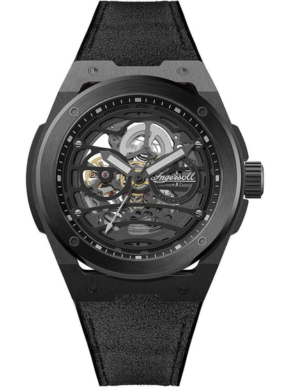Ingersoll Springfield I15201 Herrenuhr Schwarz • Automatikwerk • Skelett-Zifferblatt