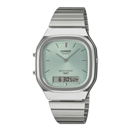 Casio Vintage AQ-240E-2AEF Armbanduhr Hellblau • Analog-Digital • Retro-modern