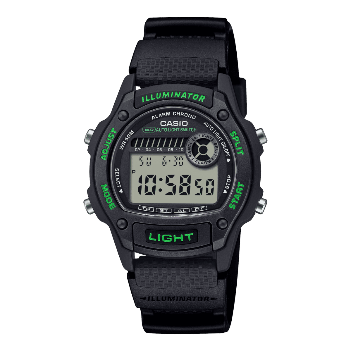 Casio Timeless W-220H-1A3VEF Herrenuhr • Bio-Resin Armband • Weltzeit & Stoppuhr
