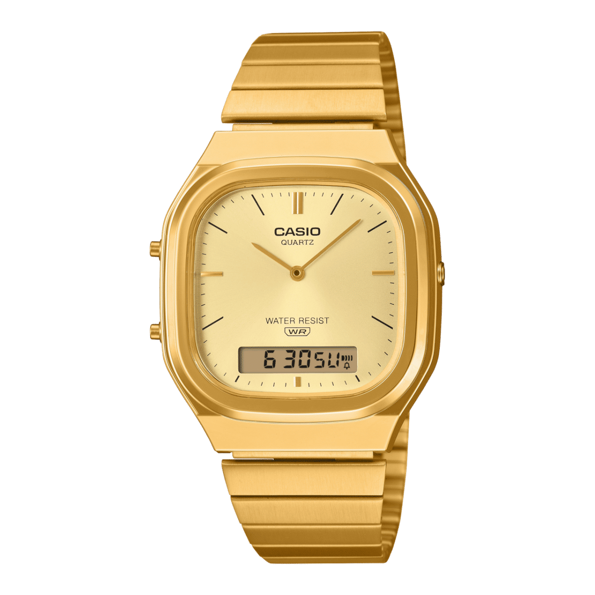 Casio Vintage AQ-240EG-9AEF Armbanduhr Gold • Analog-Digital • Retro-Design