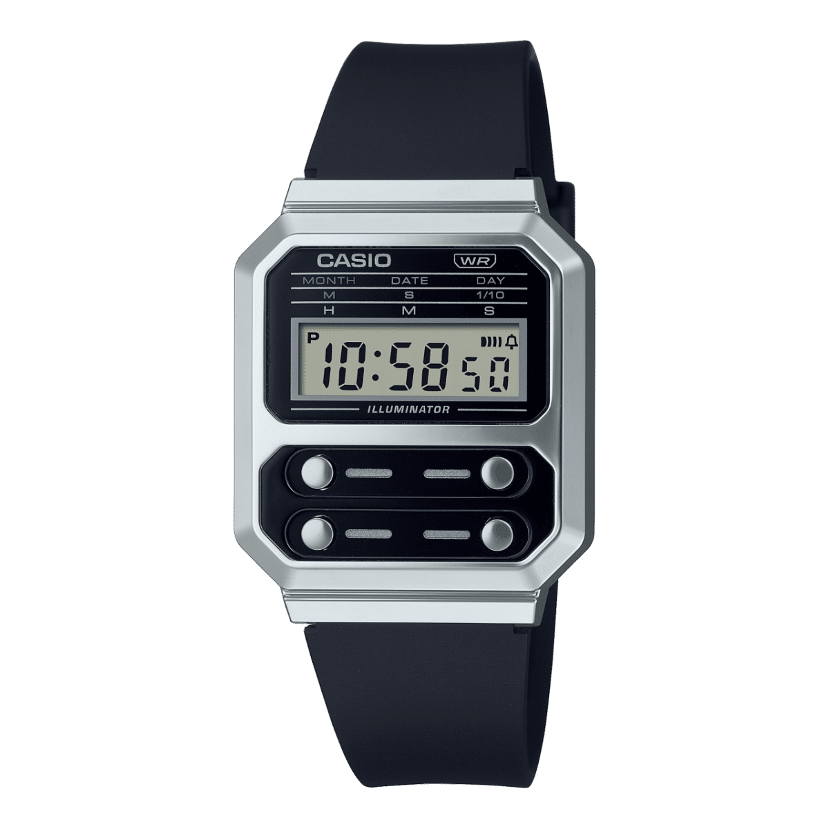 Casio A100WEF-1AEF Vintage Unisex Armbanduhr Silber • Retrodesign • Stoppuhr & LED-Licht