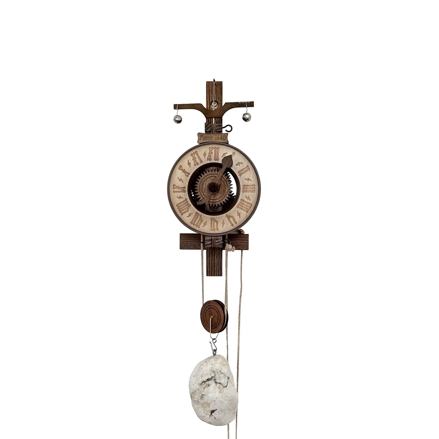 Rombach & Haas Anno 1640 A1640 Wanduhr Holz (dunkel) • Holzräderwerk • Gewichtsaufzug mit Waagbalken