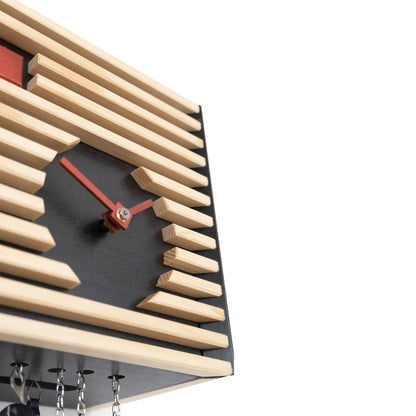 Rombach & Haas BAUHAUS CS34-2 Väggur Svart • Mekaniskt 8-dagarsverk • Original Schwarzwald-gökur