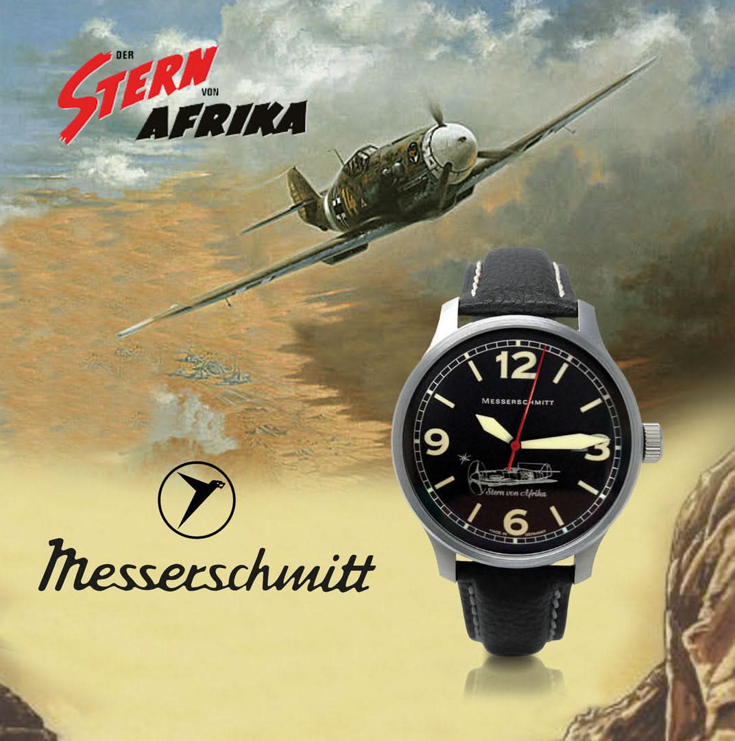 Messerschmitt MESSERSCHMITT-ME Herren Uhr • Deutsche Fliegeruhren-Tradition • Maskulines Vintage-Design