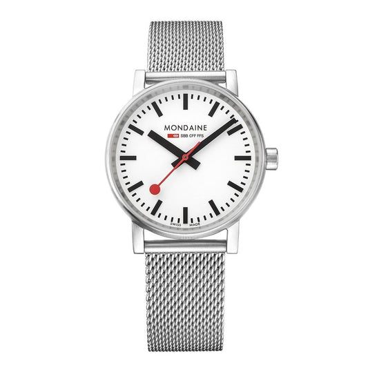 Mondaine evo2 MSE.35110.SM Damenuhr Silber • Saphirglas • Milanaise-Meshband