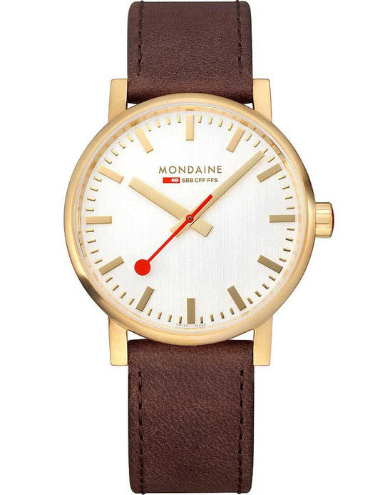 Mondaine evo2 MSE.40112.LG Herrenuhr Goldfarben • Quarzwerk • SBB-Design