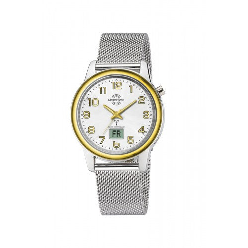 Master Time Lady Line MTLA-101003-42M Damen Armbanduhr Bicolor • Funksteuerung • Milanaise-Armband