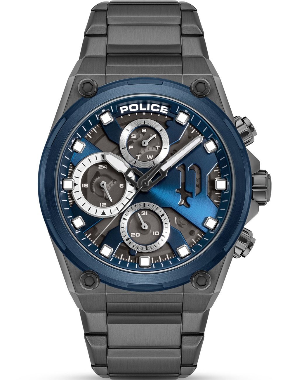 Police Airflow PEWGK2239107 Herrenuhr Blau • Multifunction-Quarzwerk • Mineralglas