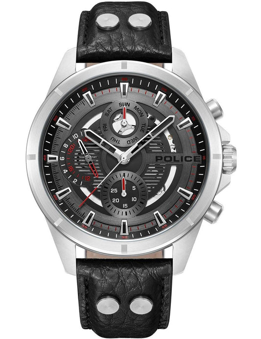 Police Malawi PEWJF0004601 Herrenuhr Silber • Quarz-Chronograph • Mineralglas