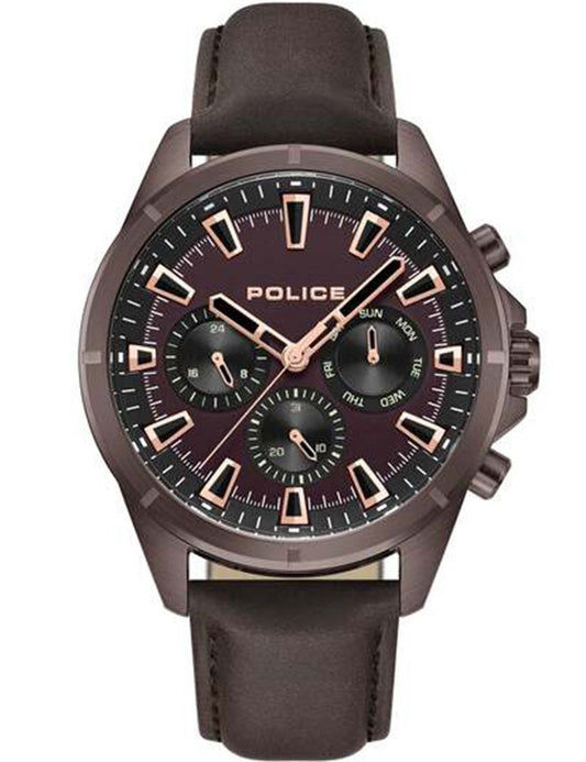 Police Malawi PEWJF0005802 Herrenuhr Braun • Quarz-Chronograph • Mineralglas