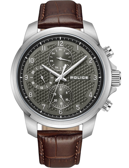 Police Mensor PEWJF0021501 Herrenuhr Silber • Quarz-Multifunktion • Mineralglas
