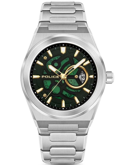 Police Ofset PEWJH2228009 Herren • Grünes Malachit-Zifferblatt • Edelstahl-Armband