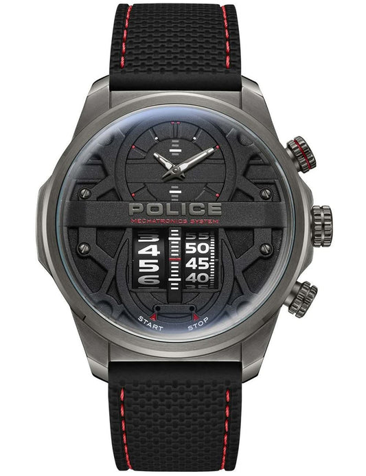 Police Rotocrom PEWJM0006505 Herrenuhr Schwarz • Mechatronischer Chronograph • Edelstahlgehäuse 44 mm
