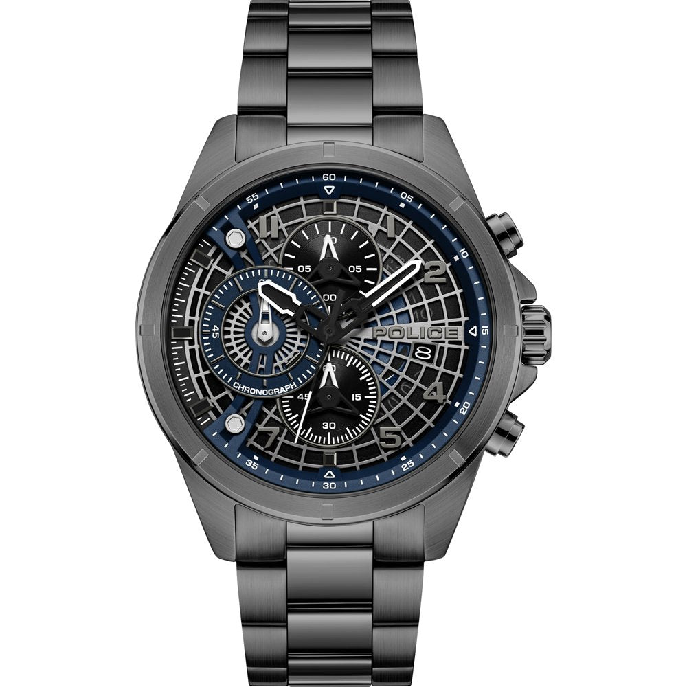Police Cipher PEWGI0000103 Herren Armbanduhr Dunkelgrau • Chronograph • Mineralglas