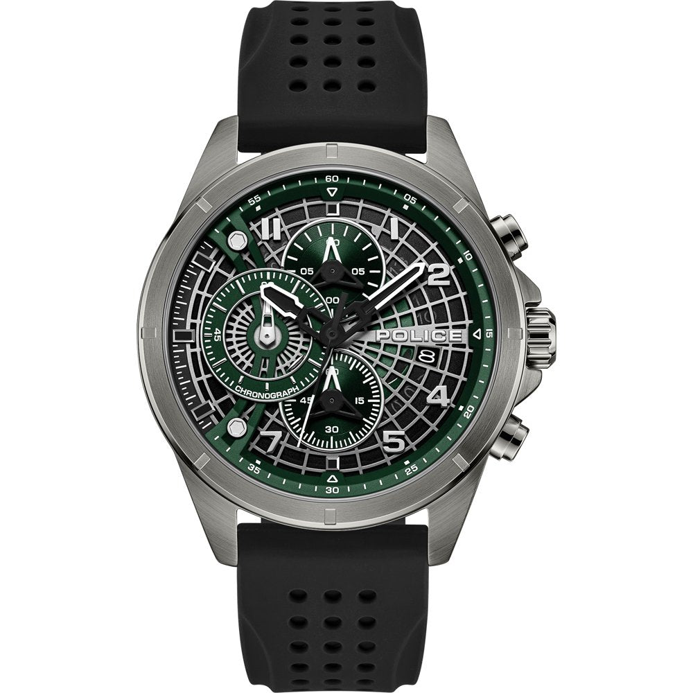 Police Cipher PEWGO0000101 Herren Armbanduhr Grün • Chronograph • Mineralglas