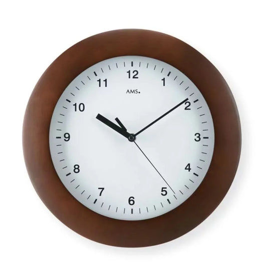 AMS Wall Clock 31x31x5 cm Wood • Radio-controlled • Solid wood frame