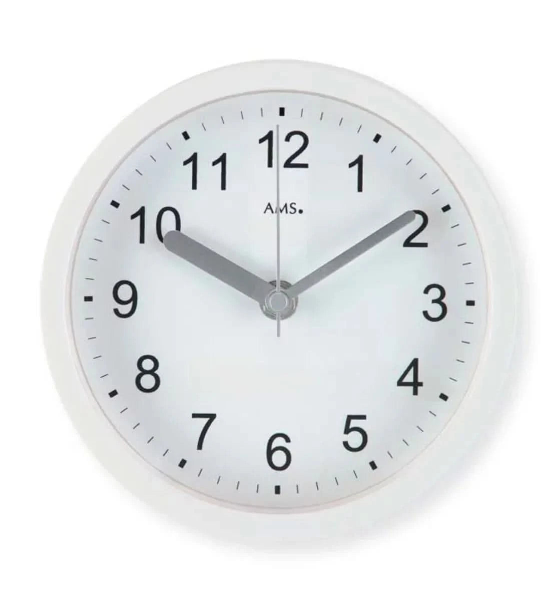 AMS Wanduhr 16x16x5 cm Kunststoff • Funkgesteuert • Feuchtigkeitsbeständig