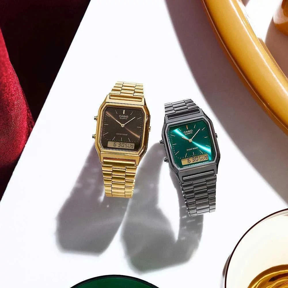 Casio Vintage AQ-230EGG-3AEF Watch • Retro Look • Dual Time