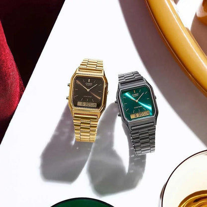 Casio Vintage AQ-230EGG-3AEF Watch • Retro Look • Dual Time