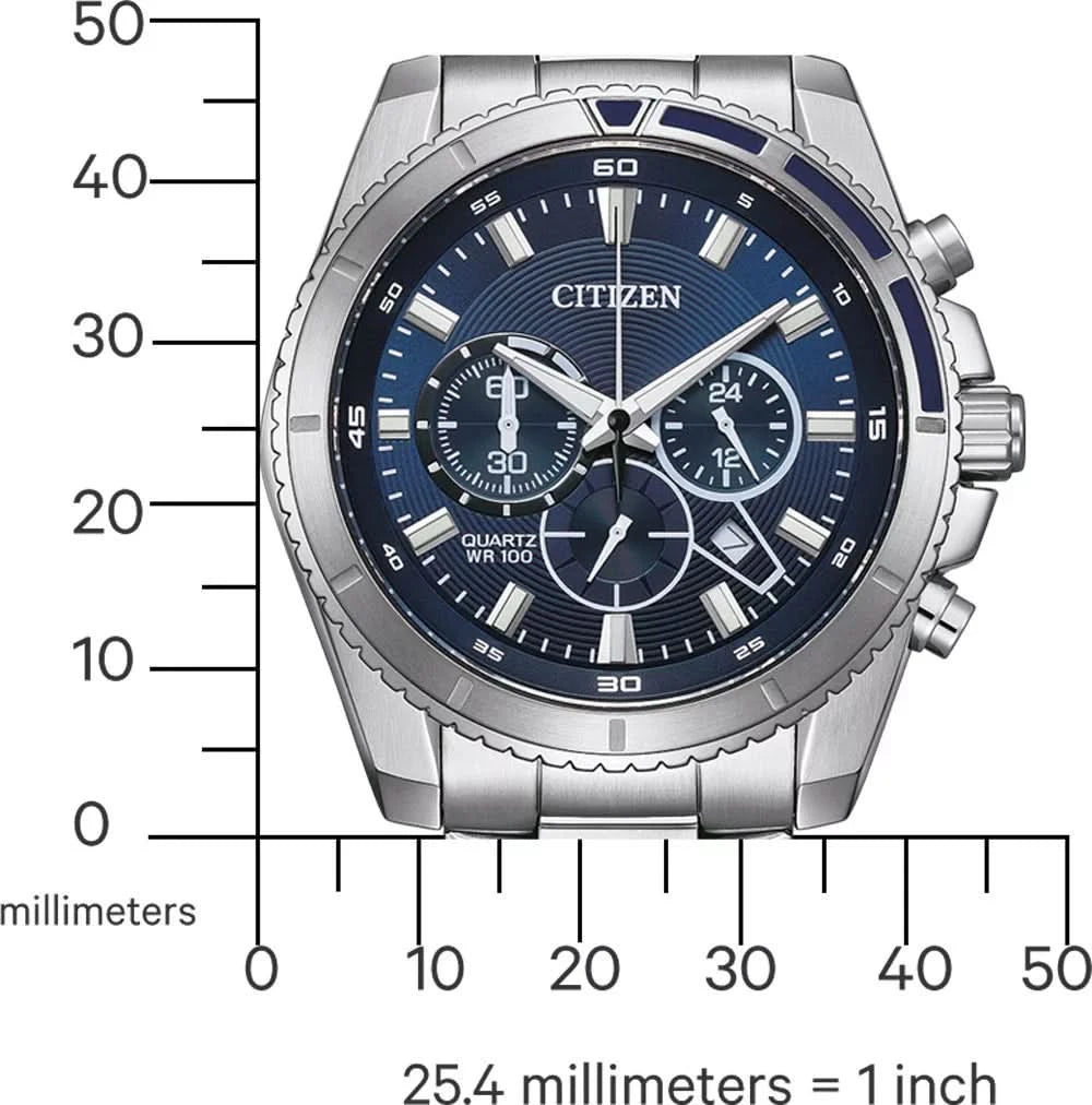 Citizen AN8201-57L Herrenuhr • Chronograph • Blaues Zifferblatt