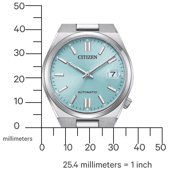 Herrenuhr mit silbernem Edelstahlgehäuse, blaugrünem Zifferblatt und Automatik