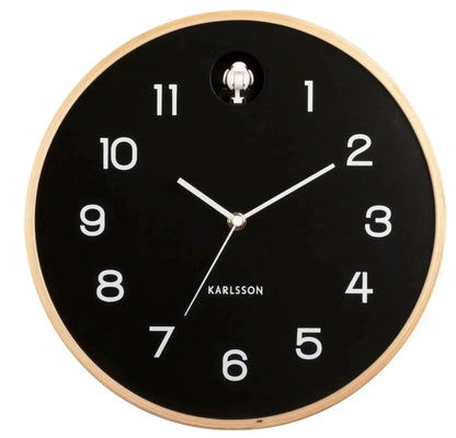 Karlsson Wall Clock 32x32x6 cm Wood • Silent Movement • Cuckoo Call