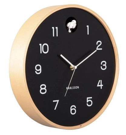 Karlsson Wall Clock 32x32x6 cm Wood • Silent Movement • Cuckoo Call