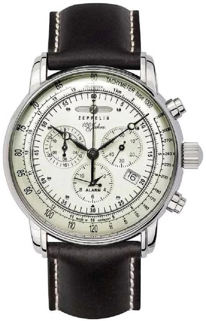 Zeppelin 100 Jahre Zeppelin 8680-3 Herrenuhr • Made in Germany • Alarm-Chronograph