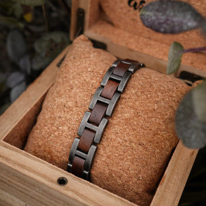 Holzkern Askja Herrenuhr • Naturholz & Marmor • Dual Time Quarzwerk, Bild 15