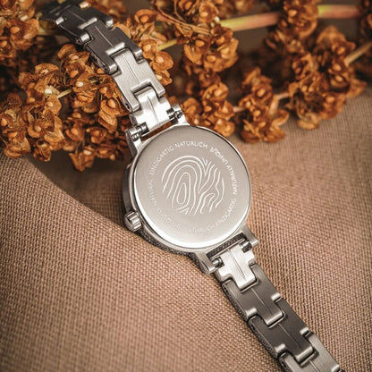 Holzkern Skadi Skadi Damen Armbanduhr Weiß • Miyota Quarzwerk • Perlmutt-Zifferblatt, Bild 5