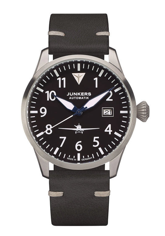 Junkers Flieger 9.58.01.06 Herrenuhr Schwarz • Automatikwerk • Saphirglas
