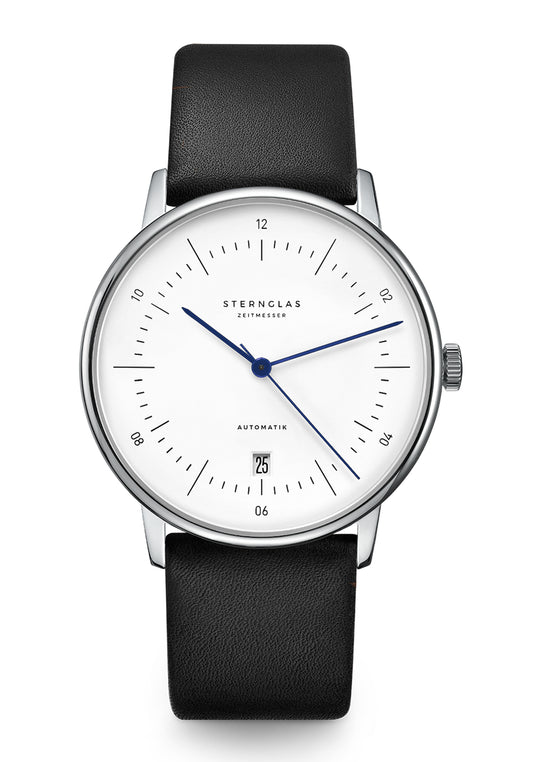Sternglas Naos Automatik Herrenuhr Weiß • Saphirglas • Bauhaus-Design