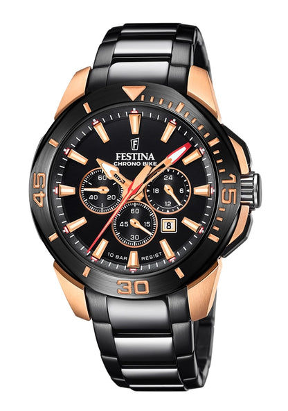 Festina Chrono Bike F20354/1 Herren Chronograph Roségold • Zyklopisches Fahrrad-Design • Mineralglas