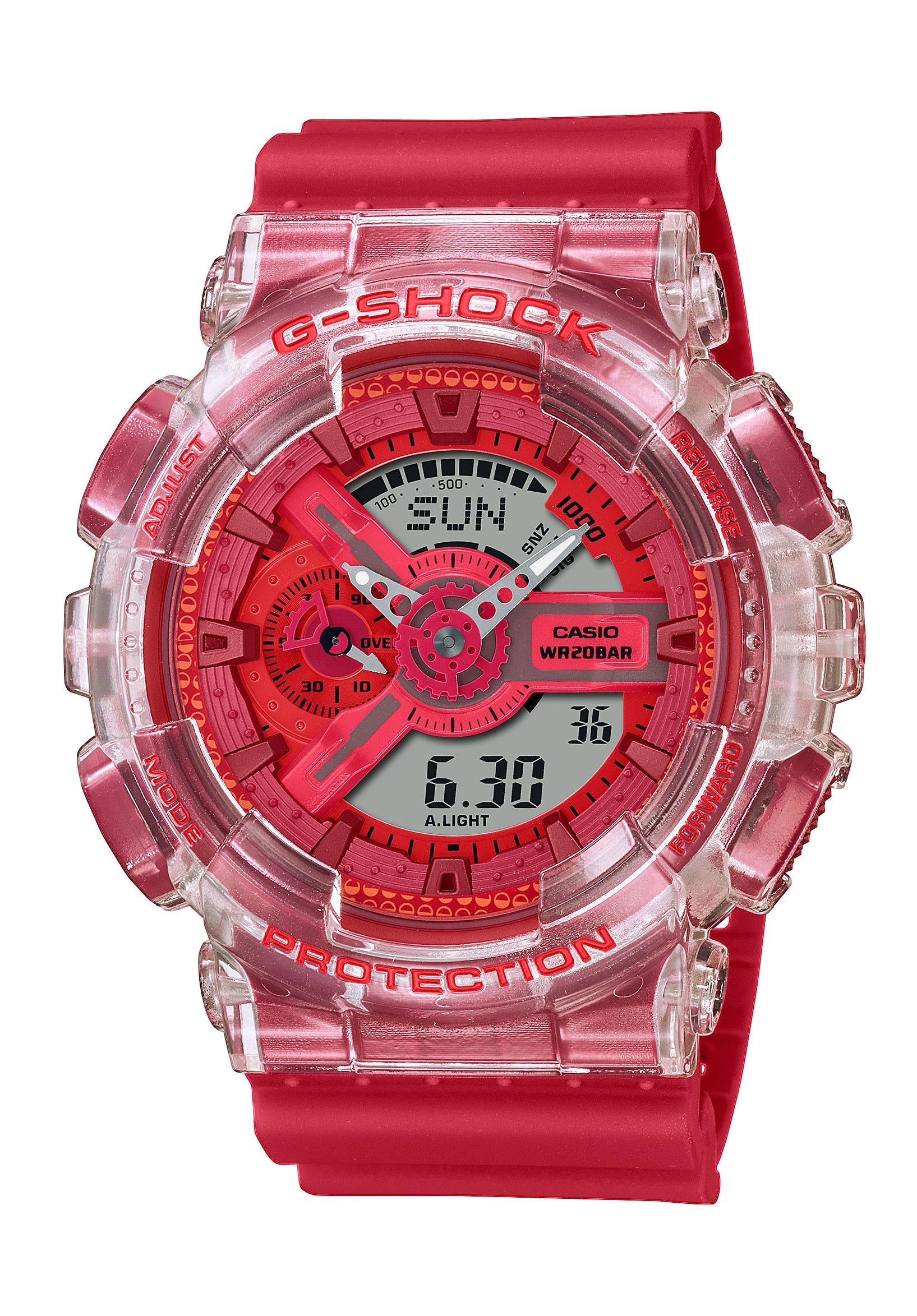 Casio G-Shock GA-2100-4A Armbanduhr Rot • Analog-Digital • Carbon Core Guard