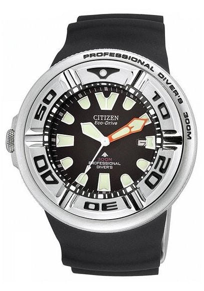 Citizen Promaster Marine Herrenuhr mit schwarzem Zifferblatt und Kautschukband