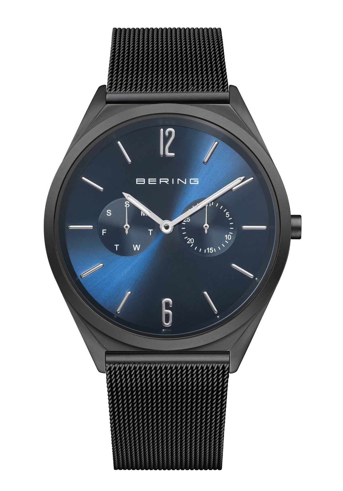 BERING Ultra Slim 17140-227 Herrenuhr Schwarz • Saphirglas • Schlankes Milanaise-Design