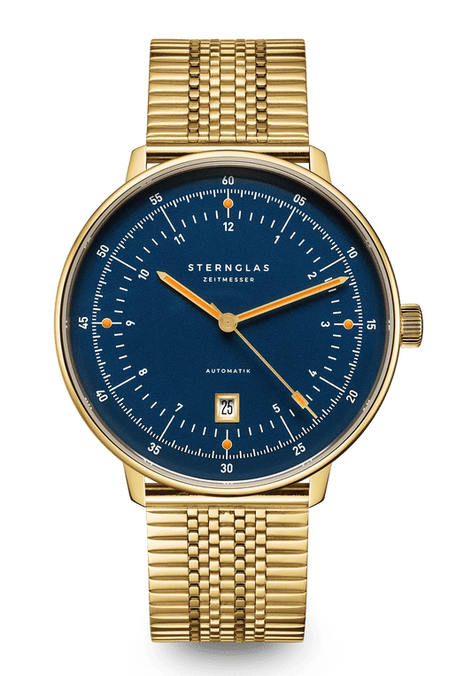 Sternglas Hamburg Edition Marine Armbanduhr Dunkelblau • Saphirglas gewölbt • Ronda 715 Quarzwerk