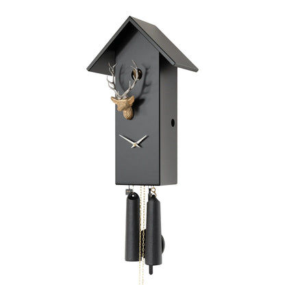 Rombach & Haas Classic SL35 H-2/G Wanduhr Schwarz/Silber/Gold • Mechanisches 8-Tage-Laufwerk • Original Schwarzwälder Kuckucksuhr