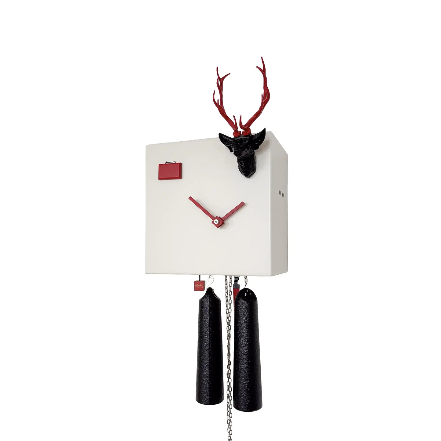 Rombach & Haas KUBUS CU34H-1/2 Väggur Vit • Mekaniskt 8-dagarsverk • Original Schwarzwälder gökur