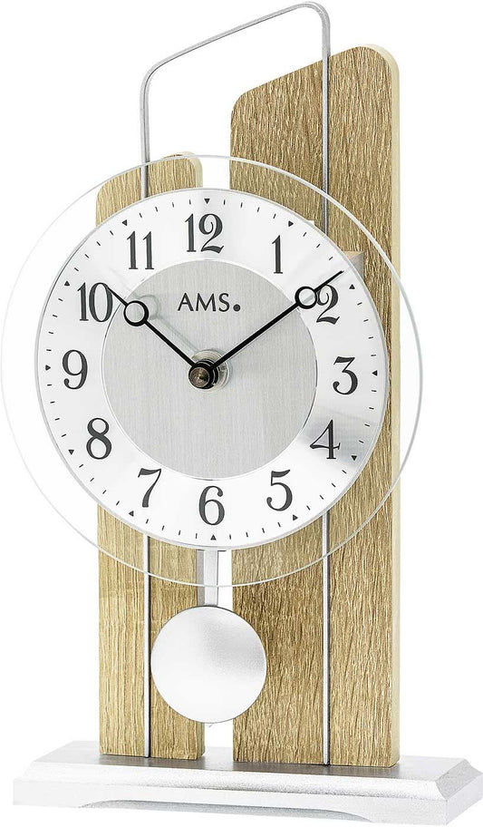 AMS Table Clock 25x14x6 cm Wood • Modern Design • Silent Movement