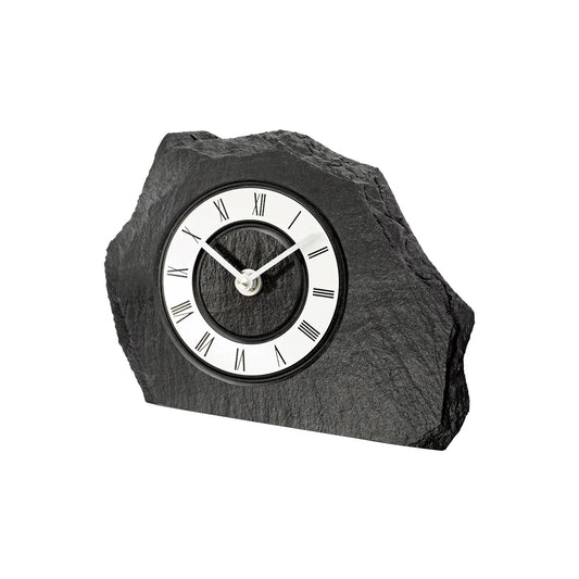 Zegar stołowy AMS Design T1104 • naturalny łupek • mechanizm kwarcowy