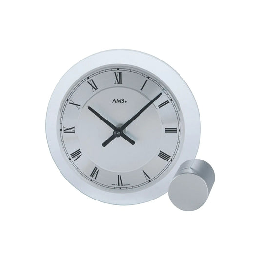 AMS T166 Tischuhr Silber • Quarzwerk • Modernes Design